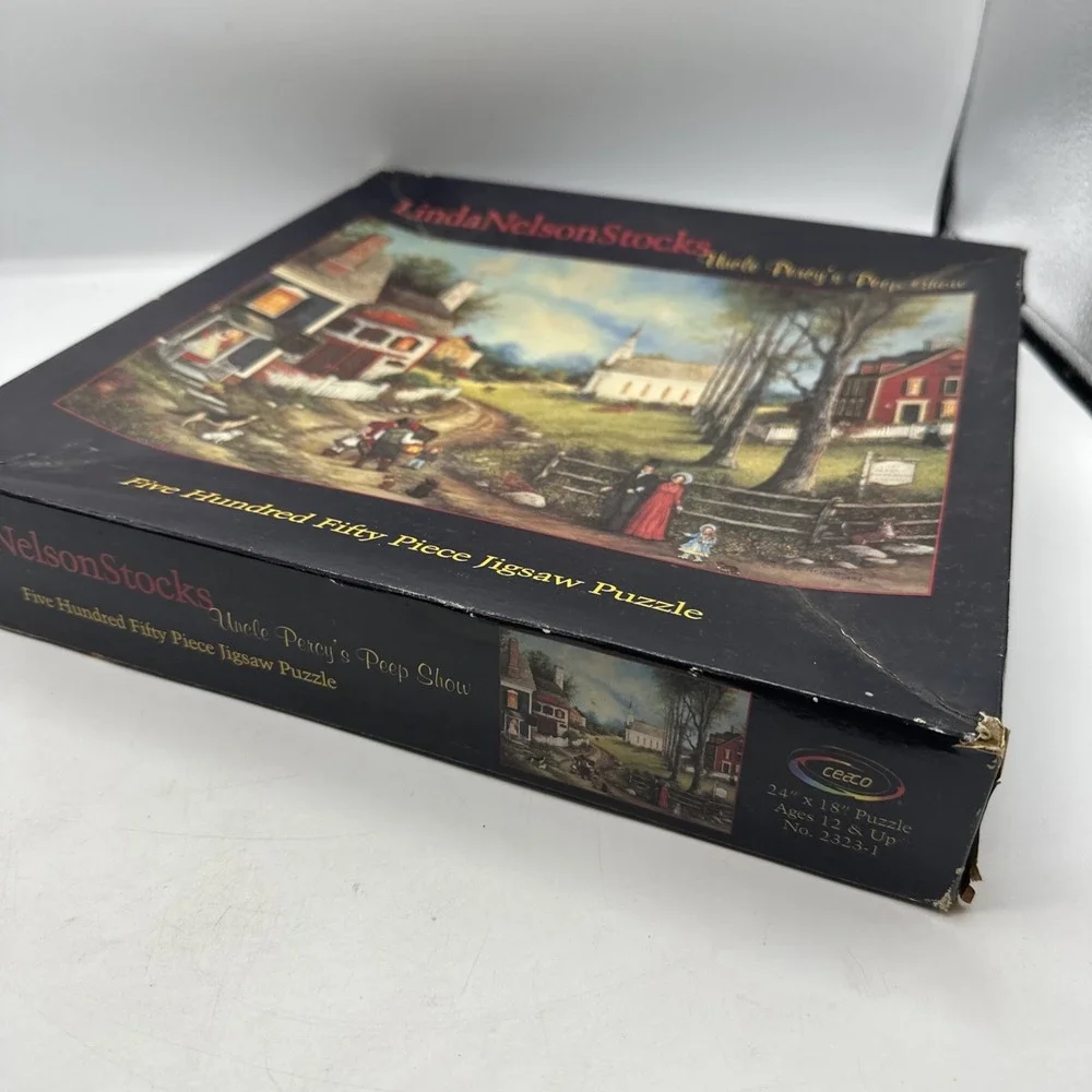 Ceaco Linda Nelson Stocks Uncle Percy's Peep Show 550 Piece Puzzle Complete 1999
